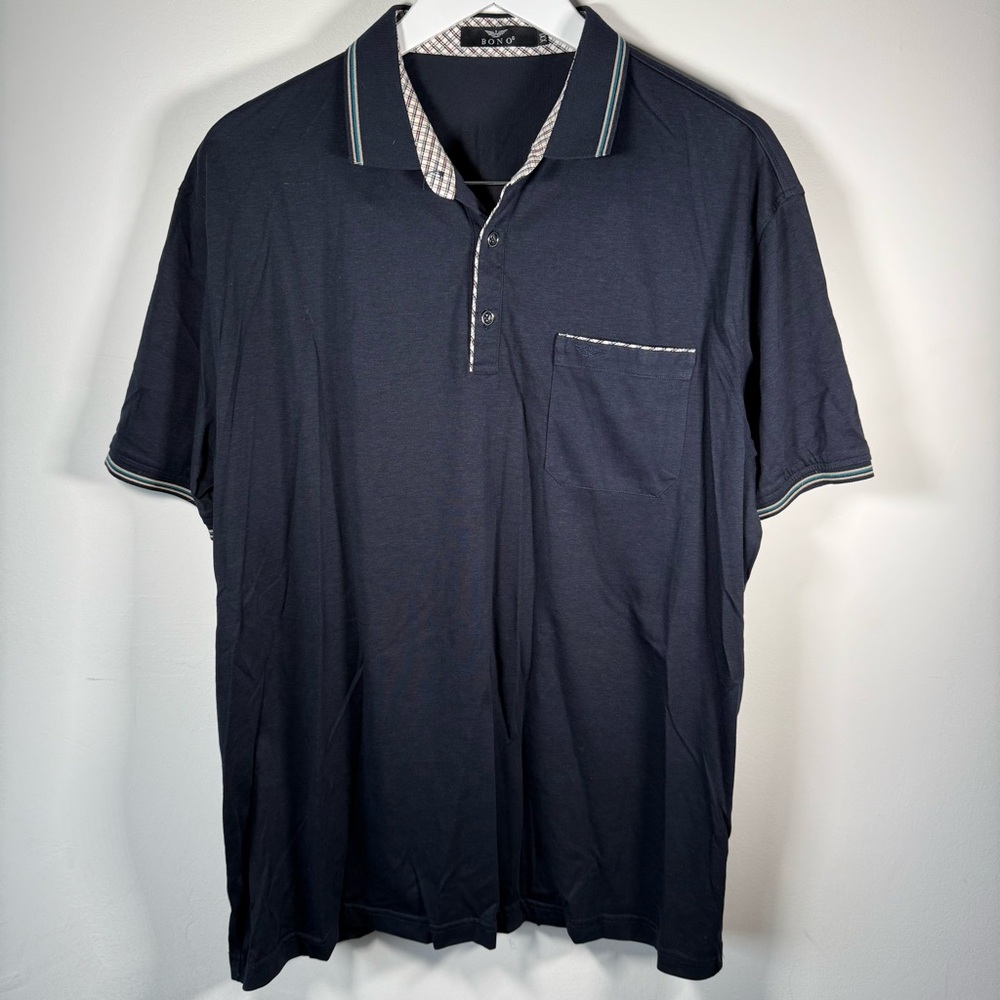 Bono Navy Blue Polo Shirt XXL 100% Cotton Short Sleeve Casual